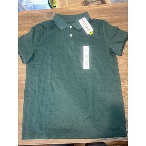 Boys' Short Sleeve Tipping Polo Shirt - Cat & Jack Dark Green Size XL. NWT. Q